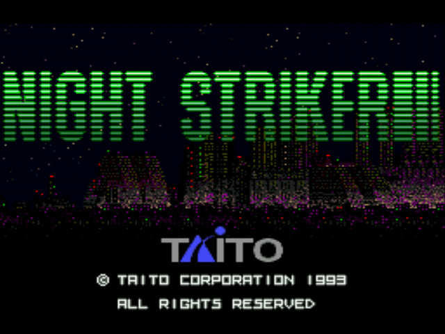 Night Striker Title Screen